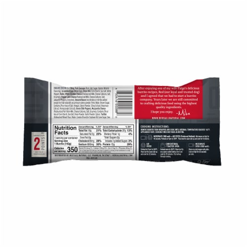 Red's® Meat Lovers Burrito Perspective: back