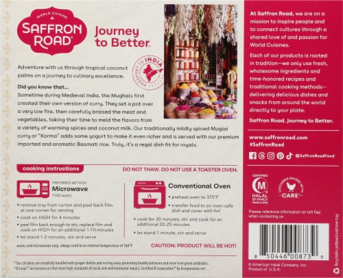 Saffron Road® Coconut Curry Chicken with Basmati Rice Gluten-Free Frozen Meal Perspective: back