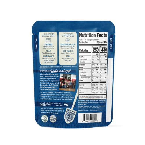 Ralston Family Farms™ Heat & Eat Cayenne Indian Spice Basmati Rice Perspective: back