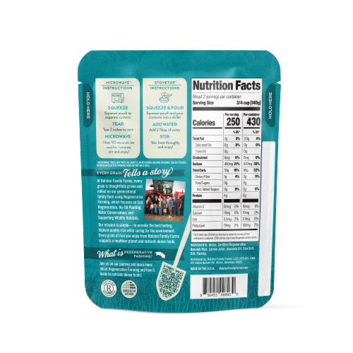 Ralston Family Farms™ Heat & Eat Citrus & Dill Mediterranean Basmati Rice Perspective: back