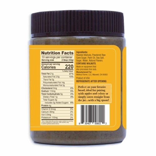 Wellnut Farms Salted Caramel Walnut Butter Perspective: back