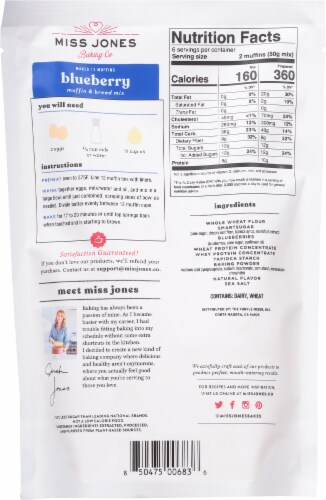 Miss Jones Everyday Delicious Blueberry Muffin & Bread Mix Perspective: back