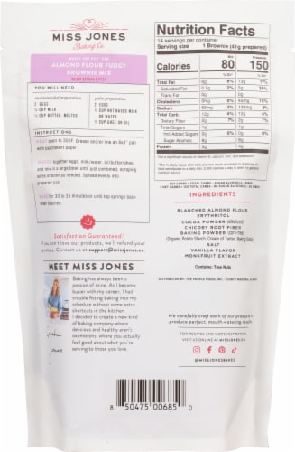 Miss Jones Keto & Paleo Fudgy Brownie Baking Mix Perspective: back