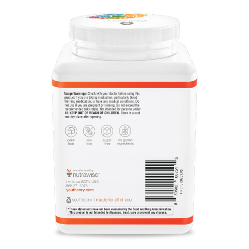 Youtheory® Unflavored Collagen Powder Dietary Supplement Perspective: back
