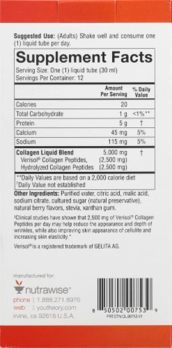 Youtheory® Natural Berry Collagen Liquid Dietary Supplement Perspective: back