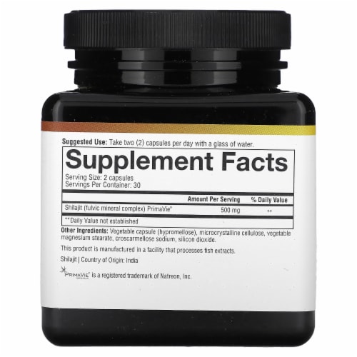 Youtheory Shilajit, Pure Himalayan Superfoood, Energy Support, 60 Vegetarian Capsules Perspective: back