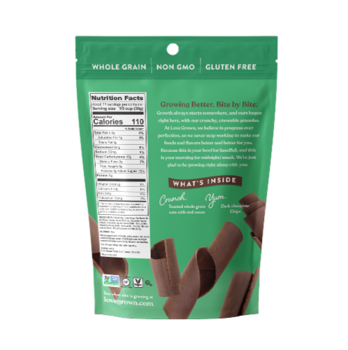 Love Grown® Cocoa Goodness Oat Clusters Perspective: back