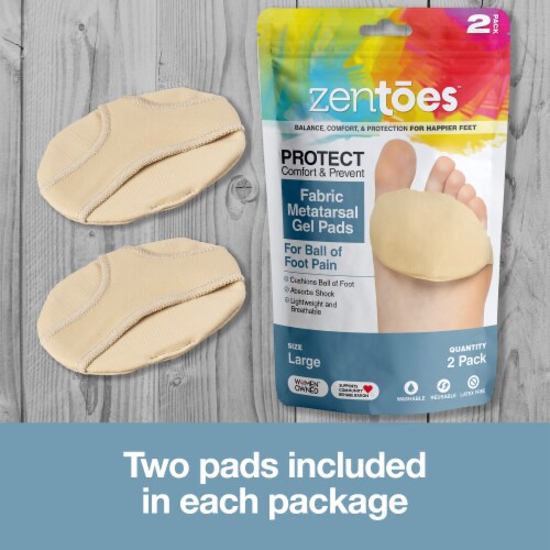 ZenToes Ball of Foot Pads Metatarsal Cushions for Metatarsalgia Pain Relief 1 Pair Large Large Fred Meyer
