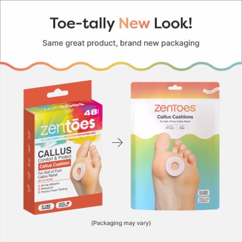 ZenToes Soft Foam Callus Cushions Round Waterproof Pads Toe and Foot Protectors (48 Count) Perspective: back