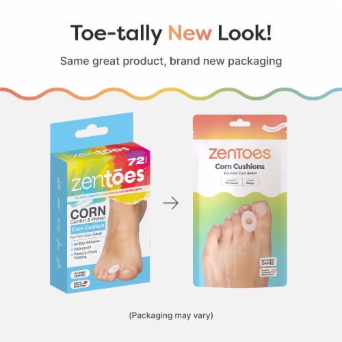 ZenToes Corn Cushions Waterproof Toe and Feet Treatment Pads (72 Count) Perspective: back