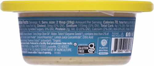 Hope® Sea Salt & Olive Oil Hummus 8 oz Perspective: back