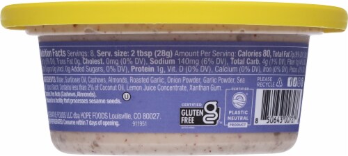 Hope® Roasted Garlic Cashew & Almond Nut Dip 8 oz Perspective: back