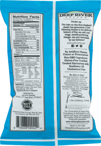 Deep River Snacks Sea Salt & Vinegar Kettle Cooked Potato Chips Perspective: back