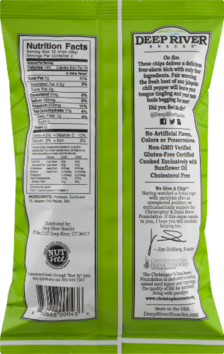 Deep River Snacks Zesty Jalapeno Kettle Cooked Potato Chips Perspective: back