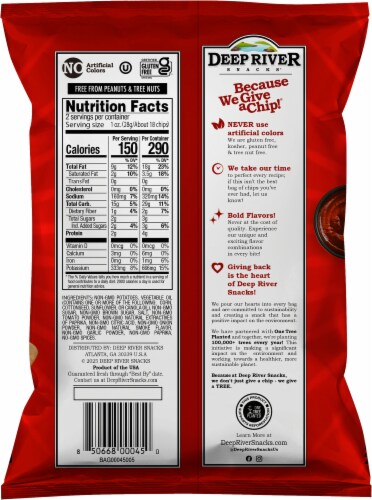 Deep River Snacks® Mesquite BBQ Kettle Cooked Potato Chips Perspective: back