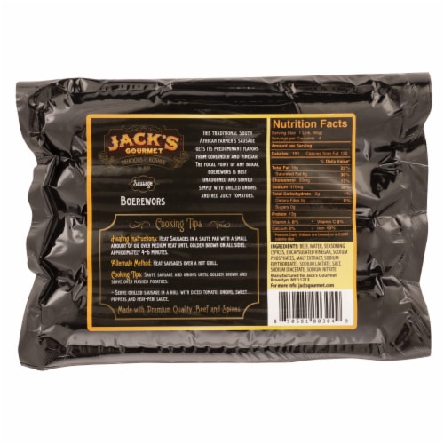 Jack's® Gourmet Kosher Boerewors Sausage Perspective: back