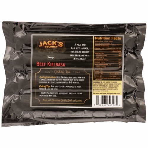 Jack's® Gourmet Kosher Beef Kielbasa Sausage Perspective: back
