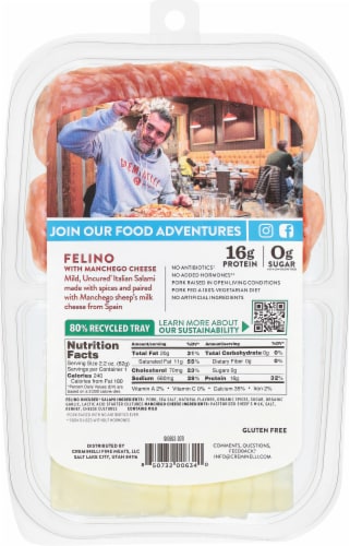 Creminelli Fine Meats™ Sliced Felino & Manchego Snack Tray Perspective: back