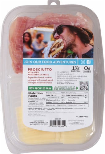 Creminelli Fine Meats® Prosciutto & Aged Mozzarella Snack Tray Perspective: back