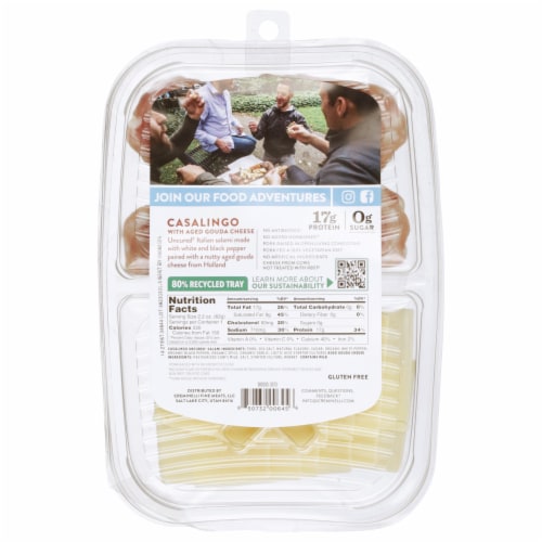 Creminelli Fine Meats™ Casalingo Uncured Italian Salami & Aged Gouda Cheese Snack Tray Perspective: back