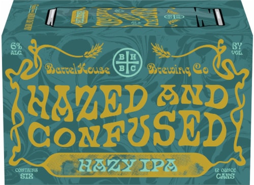 Barrelhouse Hazed And Confused Hazy IPA Craft Beer Perspective: back