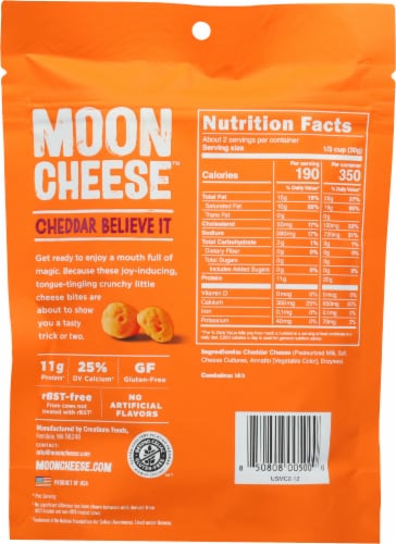Moon Cheese™ Cheddar Believe It Crunchy Snacks Perspective: back