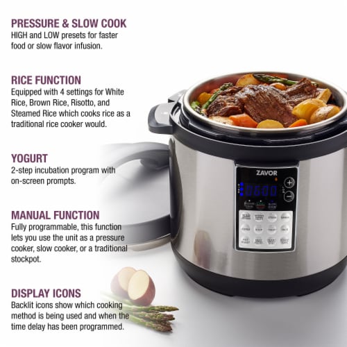 Zavor LUX LCD 6 Quart Multicooker - Electric Pressure Cooker, Slow Cooker &  Rice Cooker, 6 Quart - Fry's Food Stores