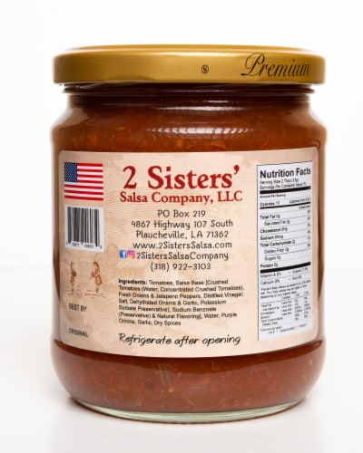 2 Sisters Salsa Company Original Salsa Perspective: back