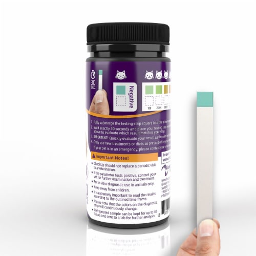 Coastline Global CheckUp Dog and Cat Urine Testing Strips for Detection of Diabetes 50 count Perspective: back