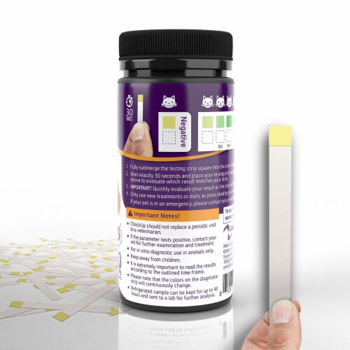 Coastline Global CheckUp Dog and Cat Urine Testing Strips for Detection of Kidney Condition Perspective: back