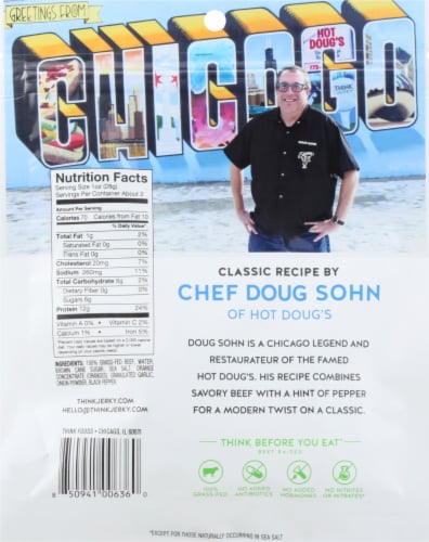 Think Jerky® Classic Grass-Fed Beef Jerky Perspective: back