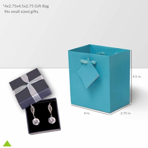 Occasionall Turquoise Designer Paper Gift Wrap Bags with Handles Solid Colors 12Pk 4x2.75x4.5 Perspective: back