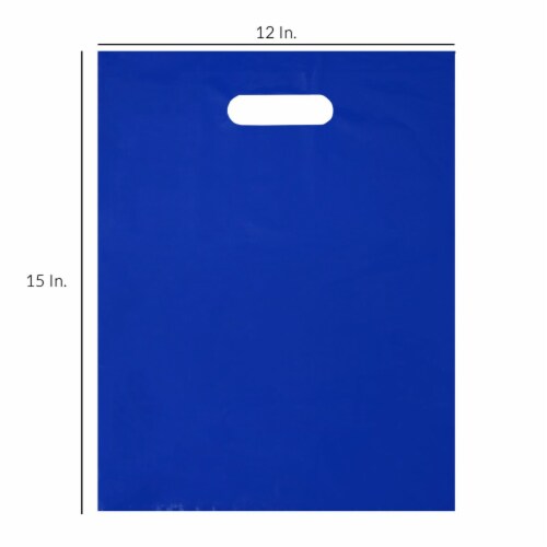 Prime Line Packaging Plastic Bags with Handles 2 Mil Assorted Neon Multi Bags 100 Pcs – 12x15 Perspective: back