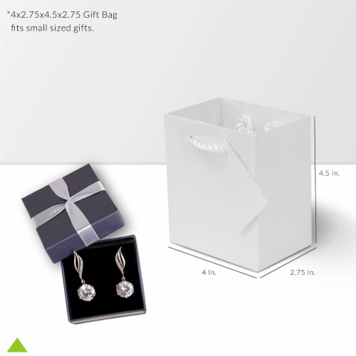 Occasionall Designer Extra Small White Paper Gift Wrap Bags Solid Colors Bulk 12Pk 4x2.75x4.5 Perspective: back