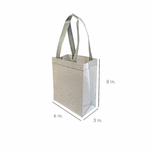 Prime Line Packaging Reusable Glitter Gift Bag with Handles Perspective: back