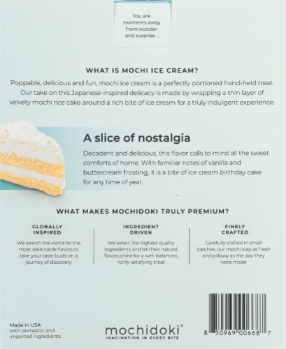 Mochidoki™ Cake Batter Ice Cream Mochi Perspective: back