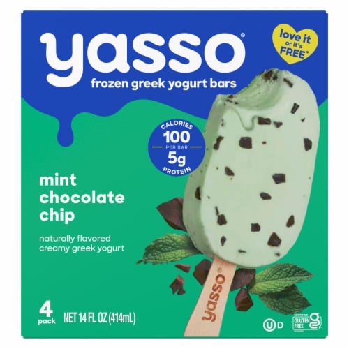 Yasso Mint Chocolate Chip Frozen Greek Yogurt Bars Perspective: back