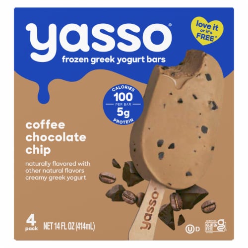 Yasso Frozen Greek Yogurt Coffee Chocolate Chip Bars Perspective: back
