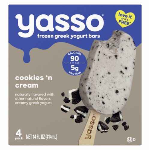 Yasso Cookies & Cream Frozen Greek Yogurt Bars Perspective: back
