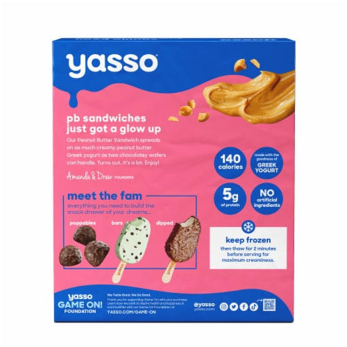 Yasso Frozen Greek Yogurt Peanut Butter Sandwiches Perspective: back