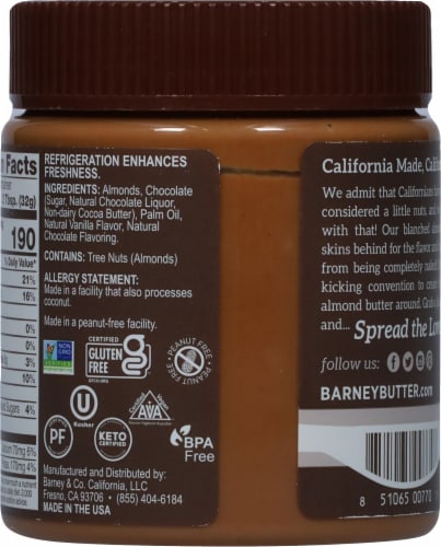 Barney Butter® Chocolate Almond Butter Blend Perspective: back