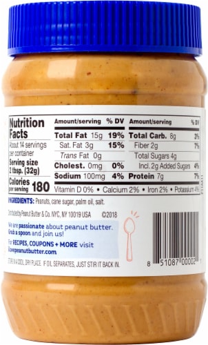 Peanut Butter & Co. Crunch Time Crunchy Peanut Butter Perspective: back