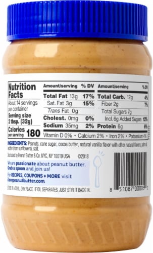 Peanut Butter & Co. White Chocolatey Wonderful Peanut Butter Spread Perspective: back