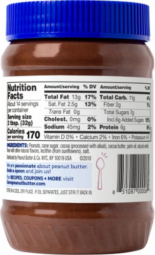 Peanut Butter & Co.® Dark Chocolatey Dreams™ Peanut Butter Spread Perspective: back