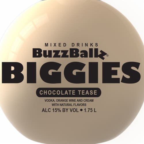 Buzzballz Biggies Choc Tease Chocolate Cocktail Vodka Liquor Perspective: back