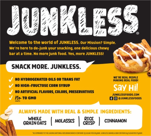 Junkless Cinnamon Roll Chewy Granola Bars