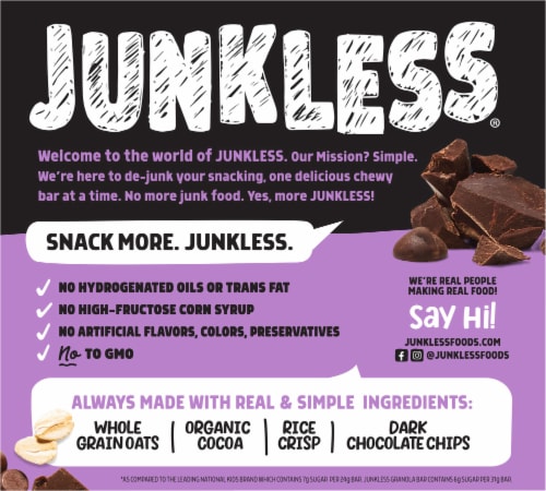 Junkless Double Chocolate Chewy Granola Bars Perspective: back