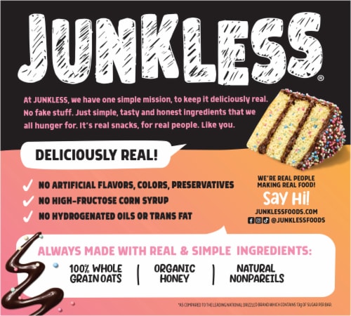 Junkless® Birthday Cake Chewy Drizzled Granola Bars Perspective: back
