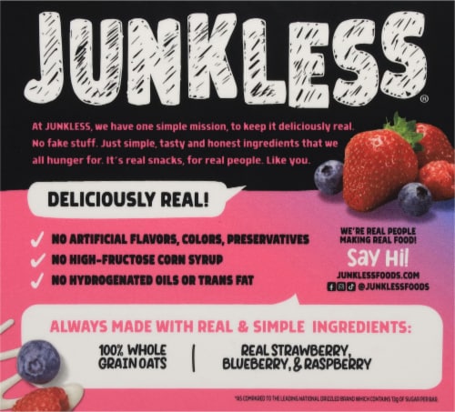 Junkless® Berries & Cream Chewy Drizzled Granola Bars Perspective: back