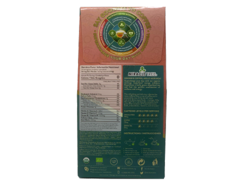 Organic Moringa Superfood Energy Infusion Tea Peach Mint Apricot -- 16 Energy Pyramid Bags Perspective: back